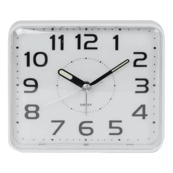 WILLIAM WIDDOP Square Sweep Alarm Clock - Pearl White