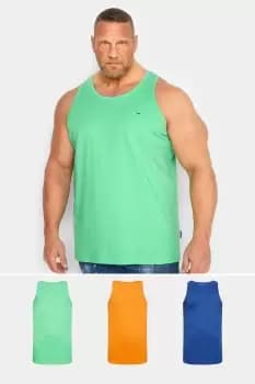 3 PACK Green & Yellow Vest Tops