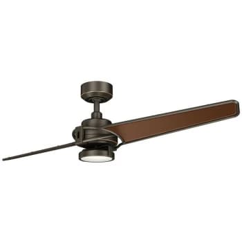 Kichler Xety 2 Blade 142cm Ceiling Fan with LED Light Olde Bronze Remote Control - Elstead