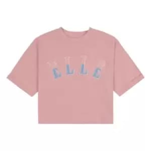 Elle Applique Short Sleeve T Shirt - Pink