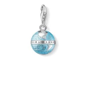 Thomas Sabo Globe Charm Blue 925 Sterling Silver Cold Enamel Jewellery