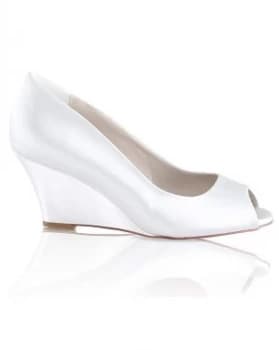 Perfect Flora Satin Peep Toe Wedge