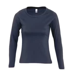 SOLS Womens/Ladies Majestic Long Sleeve T-Shirt (S) (Navy)