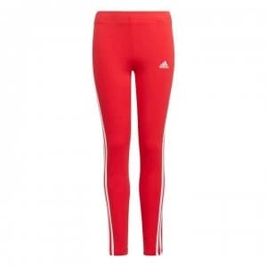 adidas adidas Girls Essentials 3-Stripes Leggings - Red/White