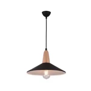 Razgrad Dome Ceiling Pendant Light 1x E27 Black-Wood