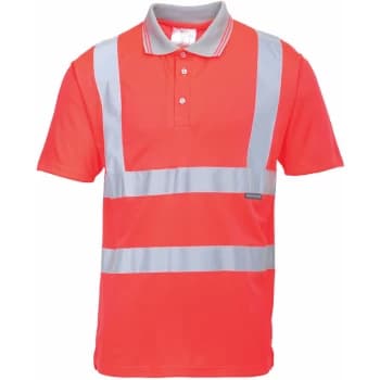Portwest - S477 - Red Sz XXL Hi-Vis Short Sleeve Polo Shirt Reflective