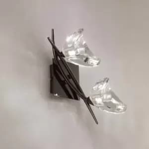 Eclipse 2-light wall light G9, Black chrome