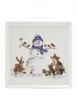 Royal Worcester Wrendale Christmas Snowman Square Plate