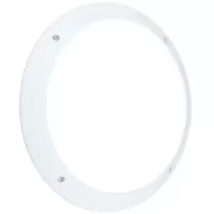 IP65 Outdoor Round Wall Ceiling Lamp Matt White Plain Bulkhead 12W Daylight LED
