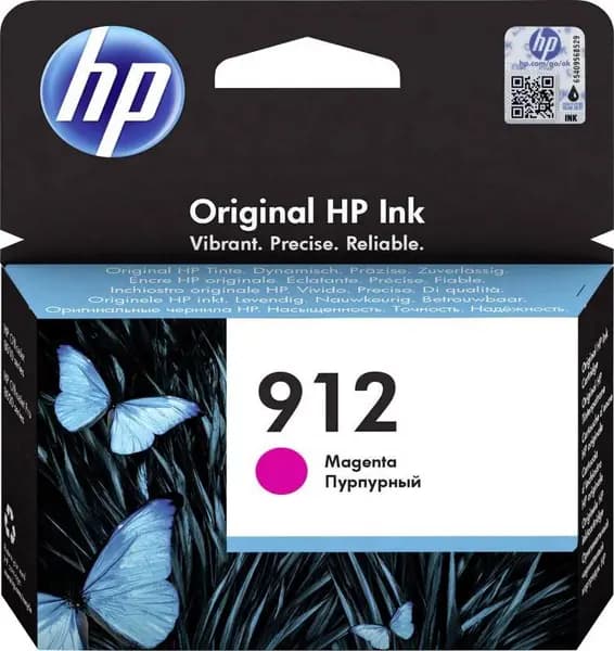 HP 912 Magenta Original Ink Cartridge. Cartridge capacity: Standard Yield Colour ink type: Pigment-based ink Colour ink page yield: 315 pages Colou