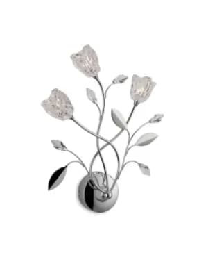 Cindy 3 Light Indoor Wall Light Chrome, Clear Glass, G4 Bulb