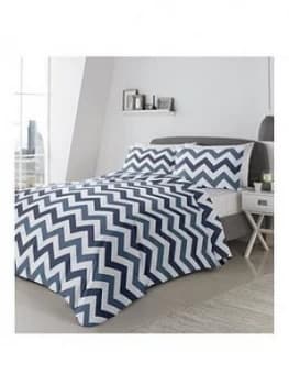 Fusion Chevron Duvet Cover Set - Blue