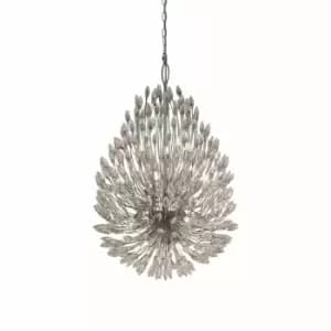 Peacock 20 Light Ceiling Pendant, Crystal & Metal