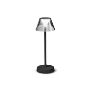 LOLITA Dimmable Integrated LED Table Lamp Black, In-Built Switch, 3000K, IP54
