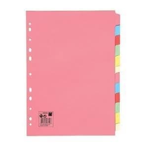 5 Star Subject Dividers Multipunched Manilla Board 12 Part A4 Assorted