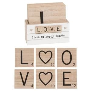 Scrabble Coasters Set of 6 Love