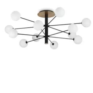 Cosmopolitan 12 Arm Multi Arm Semi Flush Ceiling Light Black