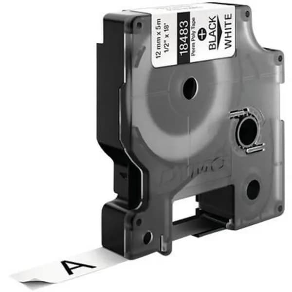 DYMO 18764 Labelling tape Polyester Tape colour: White Font colour: Black 12mm 5.5 m