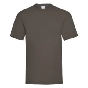 Mens Value Short Sleeve Casual T-Shirt (X Large) (Dark Brown)