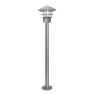 Helsingor Outdoor 1 Light Bollard Lantern, Silver, IP44, E27