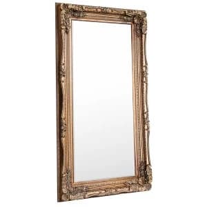 Gallery Carved Louis Leaner Mirror - Gold