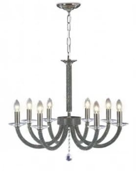 Ceiling Pendant Chandelier 8 Light Black Chrome, Crystal