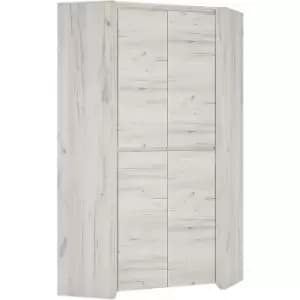 Angel Corner Fitted Wardrobe in White Craft Oak - White Craft Oak