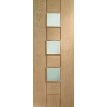 XL Joinery Messina Unfinished Oak Obscure Glazed Internal Flush Door - 1981mm x 762mm (78 inch x 30 inch)
