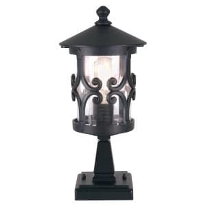 1 Light Outdoor Pedestal Light Black, E27