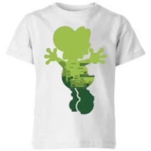 Nintendo Super Mario Yoshi Silhouette Kid's T-Shirt - White - 11-12 Years