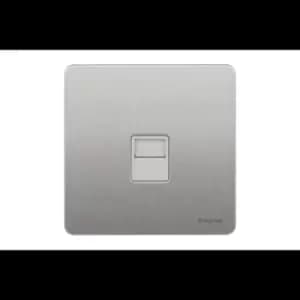 Schneider USFP Telephone Master Socket White Insert Stainless Steel - GU7461WSS