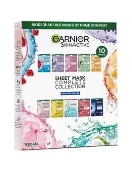 Garnier SkinActive Sheet Masks Complete Collection, Set of 10 Face & Eye Masks (SAVE 33%), One Colour, Women