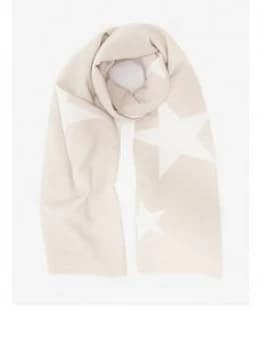 Mint Velvet Beige Star Print Scarf