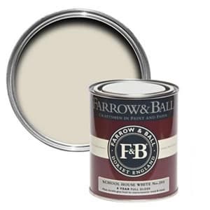 Farrow & Ball School house white No. 291 Gloss Metal & wood Paint 0.75L