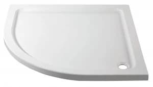 Wickes Quadrant 45mm White Cast Stone Shower Tray - 800mm