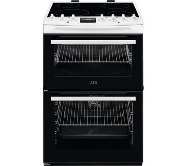 AEG 6000 SteamBake CCX6740ACW 60cm Electric Cooker with Ceramic Hob - White - A Rated