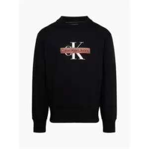 Calvin Klein Jeans Monologo Stencil Crew Neck - Black