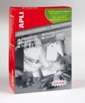 Value Apli Strung Tickets 22x35mm White (PK500)