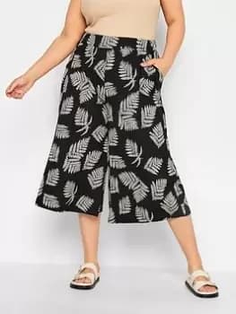 Yours Leaf Midaxi Culotte, Black, Size 18, Women