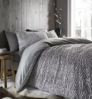 Catherine Lansfield Wolf Fur Grey Bedding Set - Double