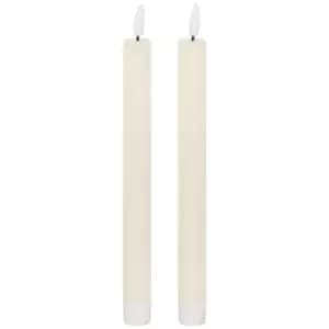 Luxe Collection Natural Glow S/ 2 Ivory LED Dinner Candles