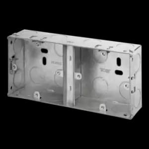 Click Scolmore Essentials 1+1 Dual Deco 35MM K/O Galvanised Metal Back Box - WA370
