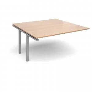Adapt II Boardroom Table Add On Unit 1600mm x 1600mm - Silver Frame b