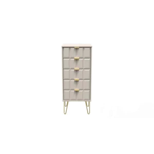 Ready Assembled Cuba 5 Drawer Locker - Kashmir Matt