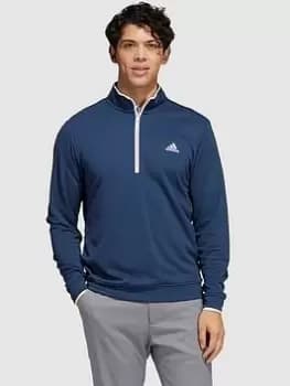 adidas Golf Primegreen UPF Quarter Zip Pullover - Navy/White Size M Men