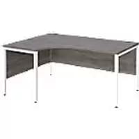 Dams International Left Hand Ergonomic Desk MB16ELWHGO 1,600 x 1,200 x 725 mm