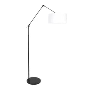 Prestige Chic Floor Lamp with Shade Matte Black, Chintz White