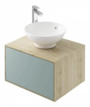 Wickes Eli Oak and Fjord Wall Hung Wall Unit - 600 mm