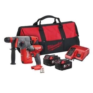 Milwaukee Power Tools M18 FPP2AC-502 FUEL Twin Pack 18V 2 x 5.0Ah Li-ion