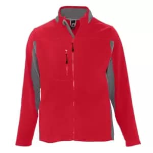 SOLS Mens Nordic Full Zip Contrast Fleece Jacket (M) (Red/Medium Grey)